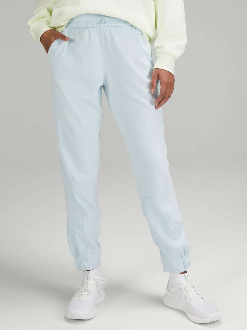 Lululemon Brushed Softstreme Ribbed High-Rise Jogger Powder Blue Pants Sz 4